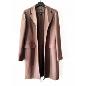 I.N.C. Women’s 8 Olive Brown Long Blazer Coat
